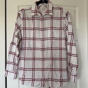 J. Crew Burgundy and White Checkered Shirt
